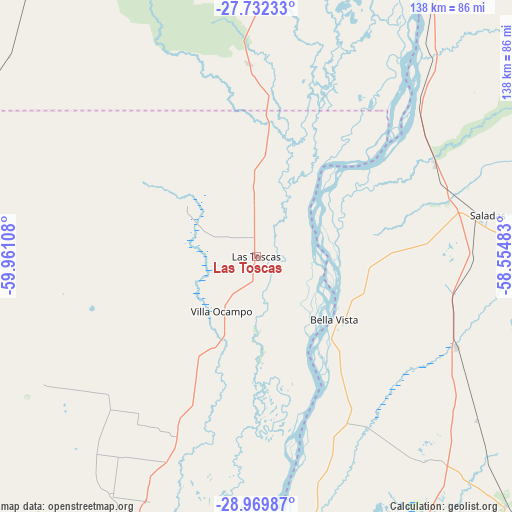Las Toscas on map