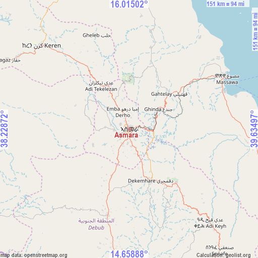 Asmara on map