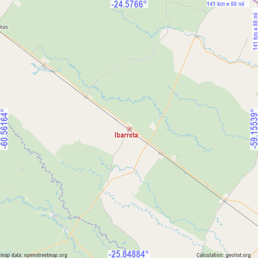 Ibarreta on map