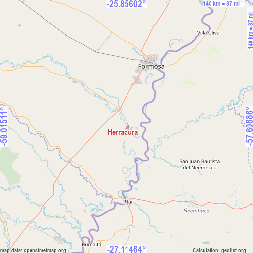 Herradura on map