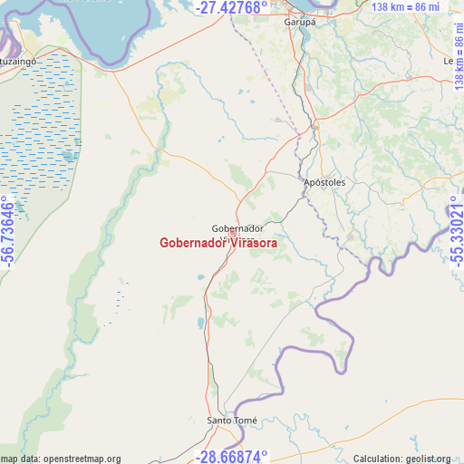 Gobernador Virasora on map