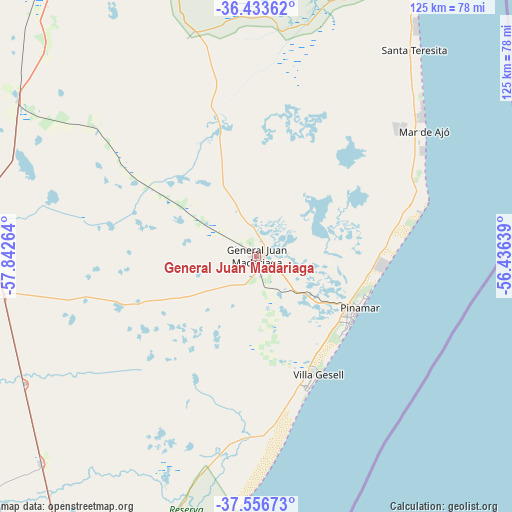 General Juan Madariaga on map