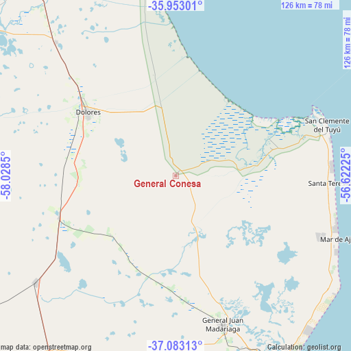 General Conesa on map