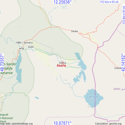 Asaita on map