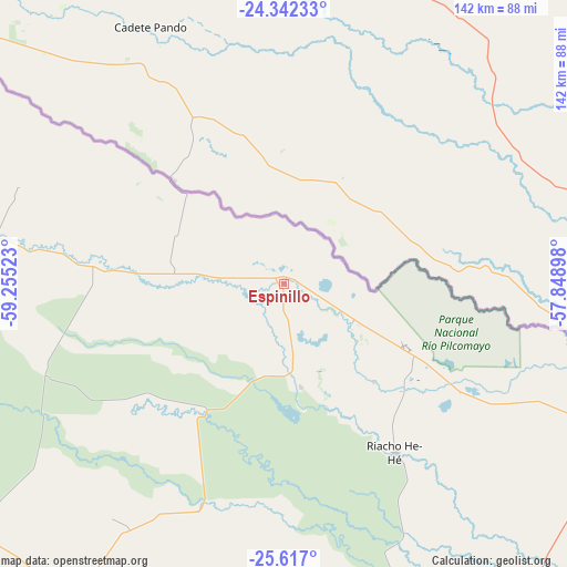 Espinillo on map