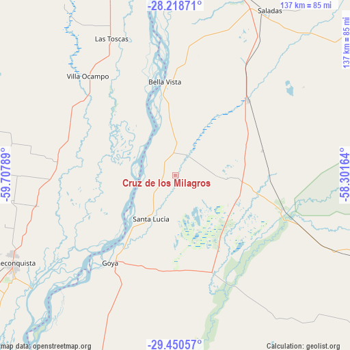 Cruz de los Milagros on map