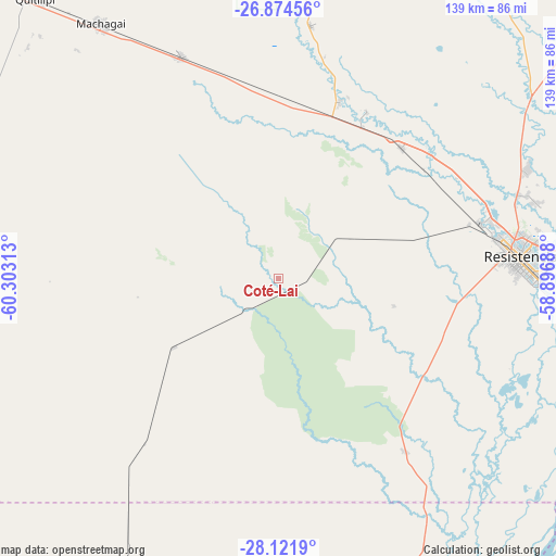 Coté-Lai on map