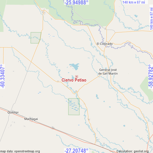 Ciervo Petiso on map