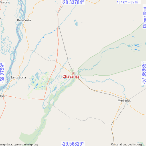 Chavarría on map