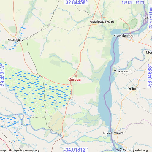 Ceibas on map