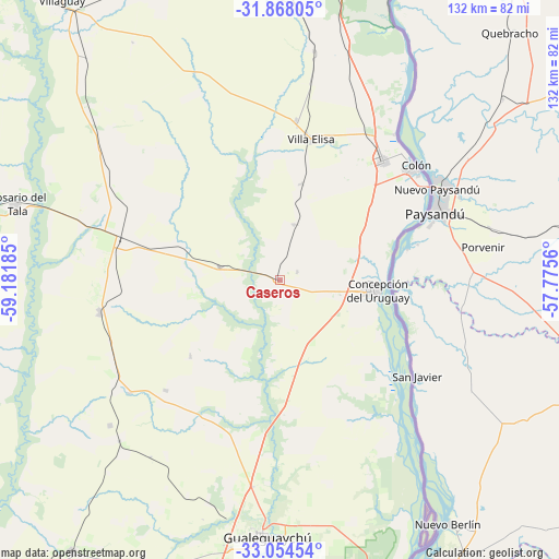 Caseros on map