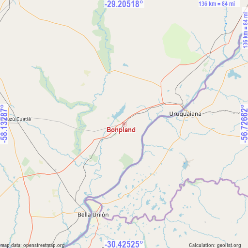 Bonpland on map