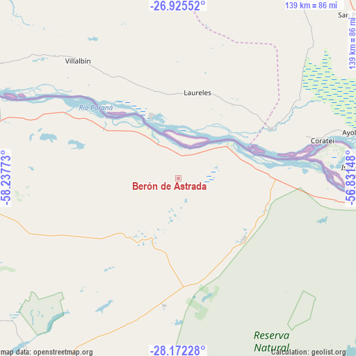 Berón de Astrada on map