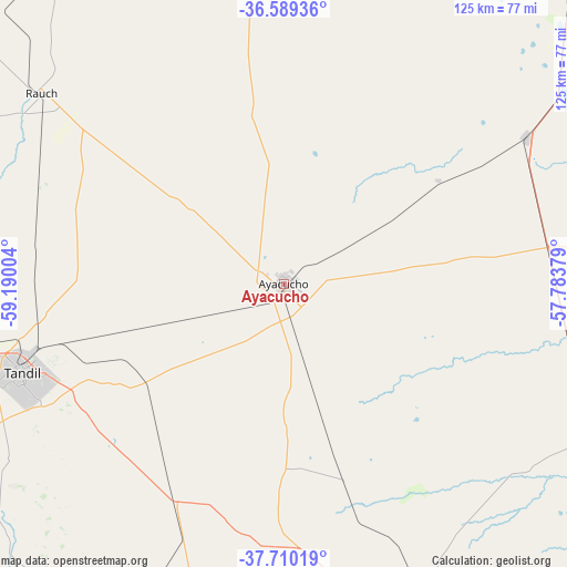 Ayacucho on map