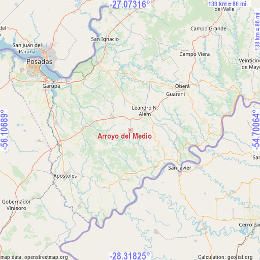 Arroyo del Medio on map