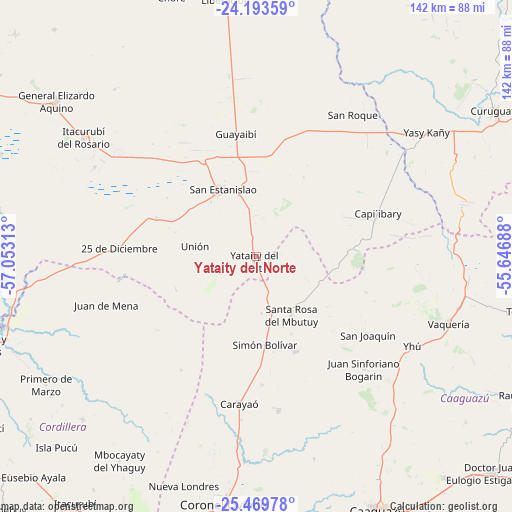 Yataity del Norte on map