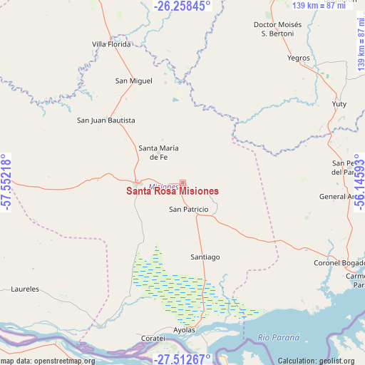 Santa Rosa Misiones on map