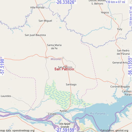 San Patricio on map