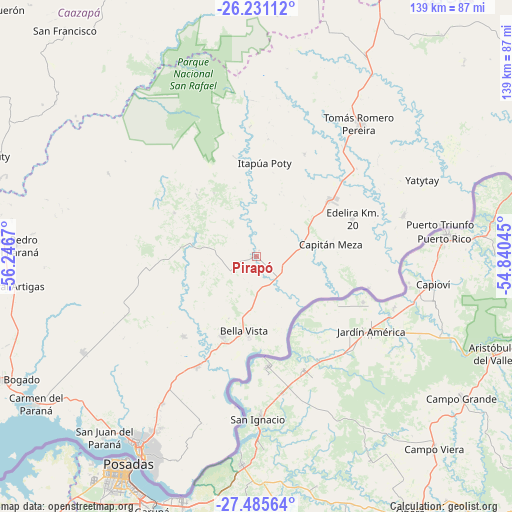 Pirapó on map