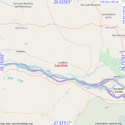 Laureles on map