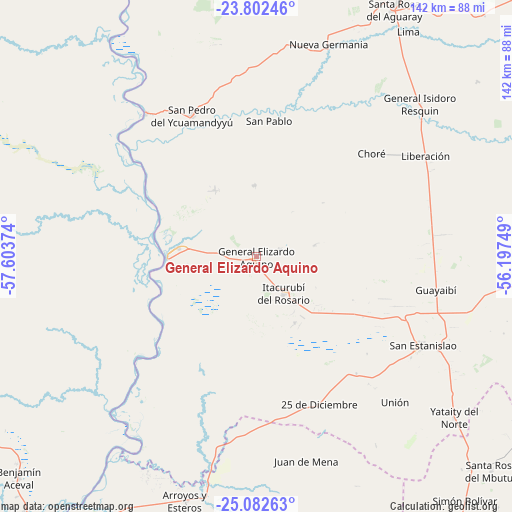 General Elizardo Aquino on map
