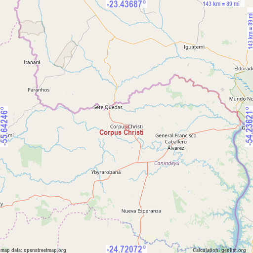 Corpus Christi on map