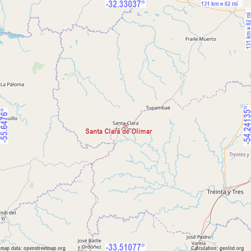 Santa Clara de Olimar on map
