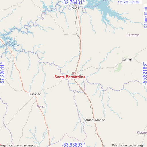 Santa Bernardina on map