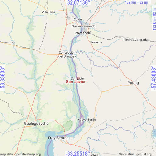 San Javier on map