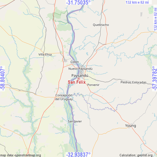 San Félix on map
