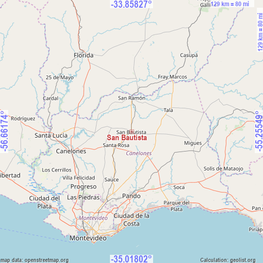 San Bautista on map