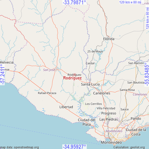 Rodríguez on map