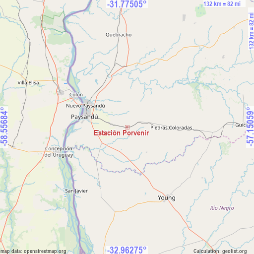 Estación Porvenir on map