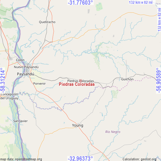 Piedras Coloradas on map
