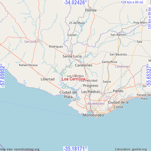 Los Cerrillos on map