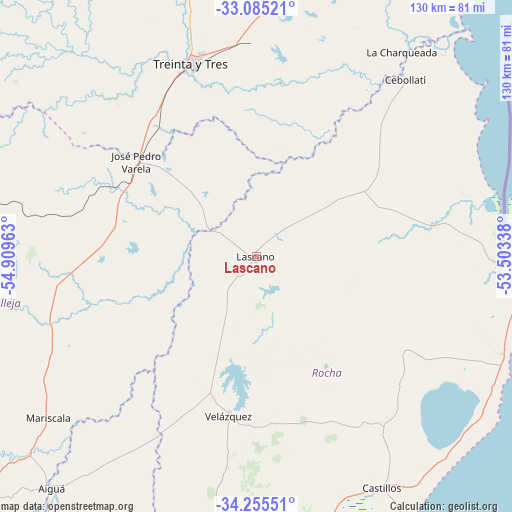 Lascano on map