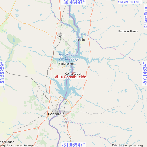 Villa Constitución on map