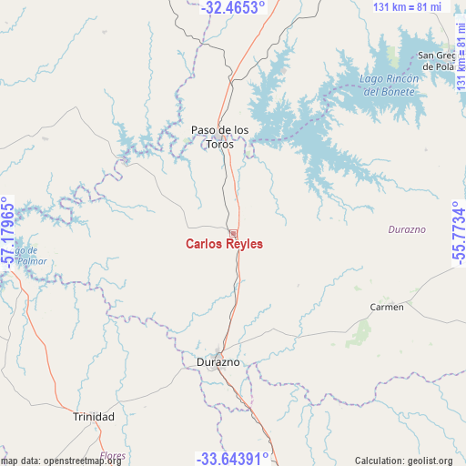 Carlos Reyles on map
