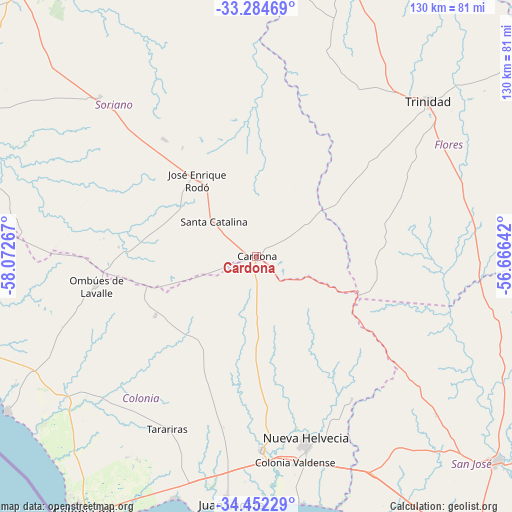 Cardona on map