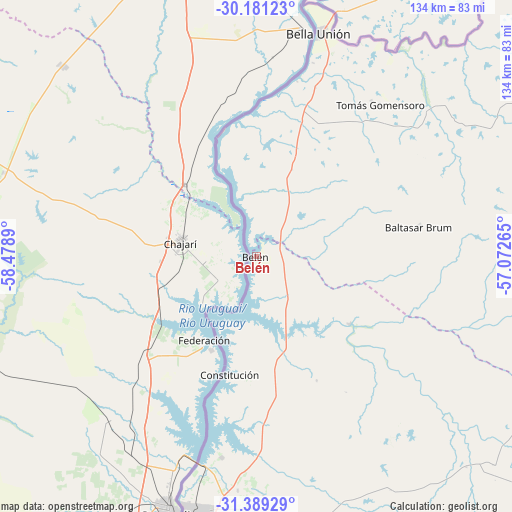 Belén on map