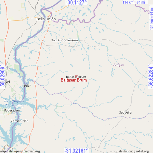 Baltasar Brum on map