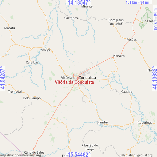 Vitória da Conquista on map