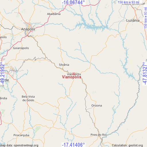 Vianópolis on map