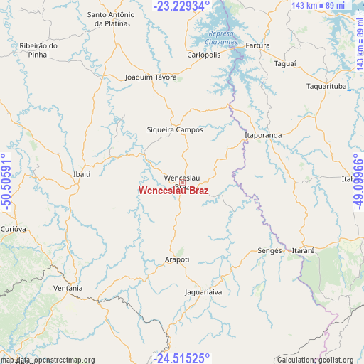 Wenceslau Braz on map