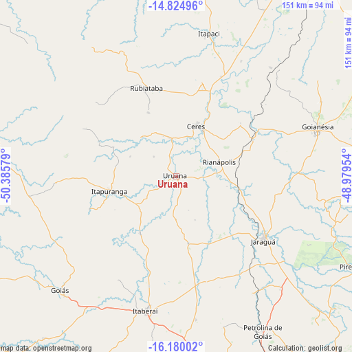 Uruana on map