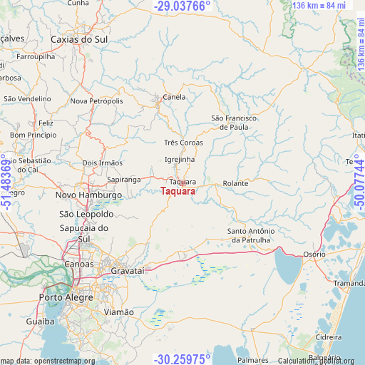 Taquara on map