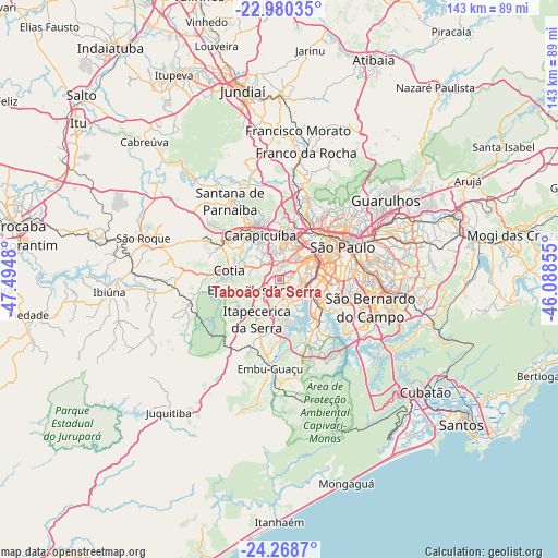 Taboão da Serra on map