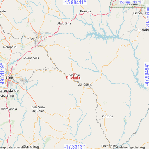 Silvânia on map