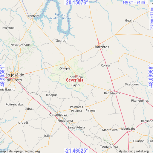 Severínia on map