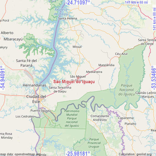 São Miguel do Iguaçu on map